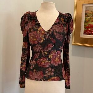 Ted‎ Baker Ettya floral-print V-neck stretch-jacquard top